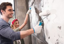 Elastische plafond of muurverf muurverf