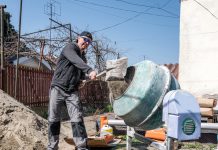 Beton betonmolen man