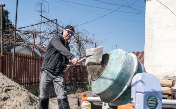 Beton betonmolen man