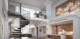 Afwerken van een high-end keuken luxe keuken in loft